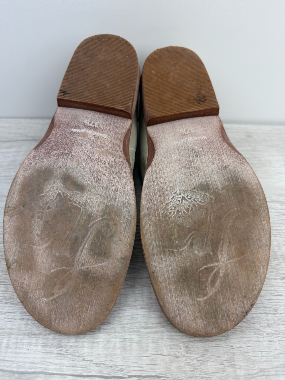 Free People Mont Blanc Leather Sandals Grey Taupe Size 37.5 - Picture 13 of 13